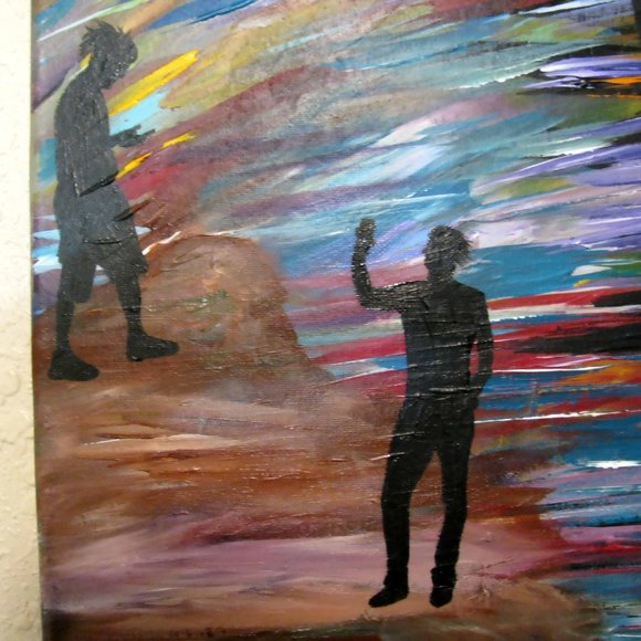 Original Painting 1/1 24x18 "Carbon Foot Print" NYC Artist Ghost - Picture 5 of 5